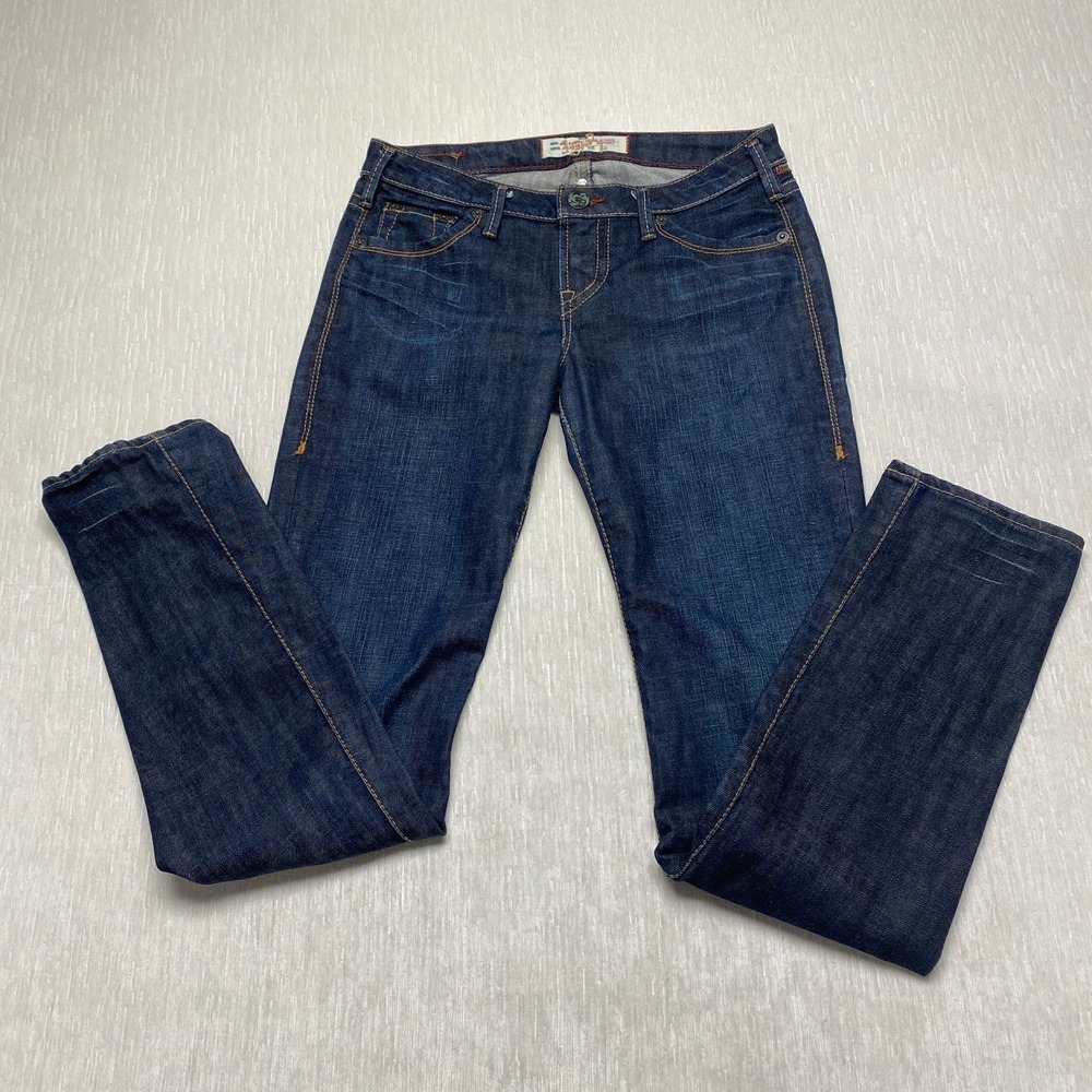 Western Glove Works 1921 Straight Jeans Women 29x32 Blue Cotton Stretch Low Rise
